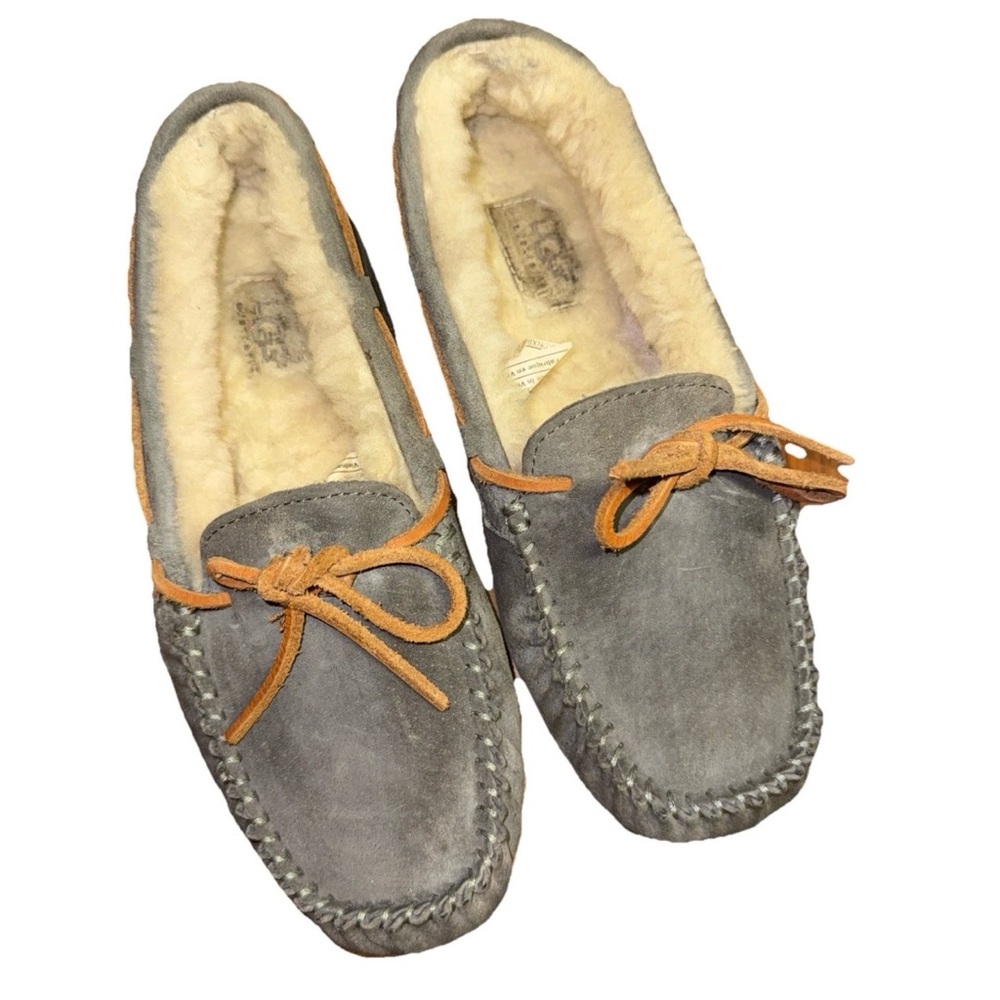 UGG Australia Dakota Slippers Pewter Grey SZ 6 In Fair Condition Casual Comfy